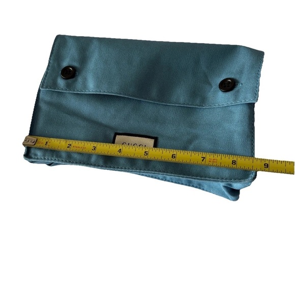 Gucci Beauty Blue Cosmetic Makeup Bag Travel Pouch Cotton Fold Over Button - Picture 5 of 8
